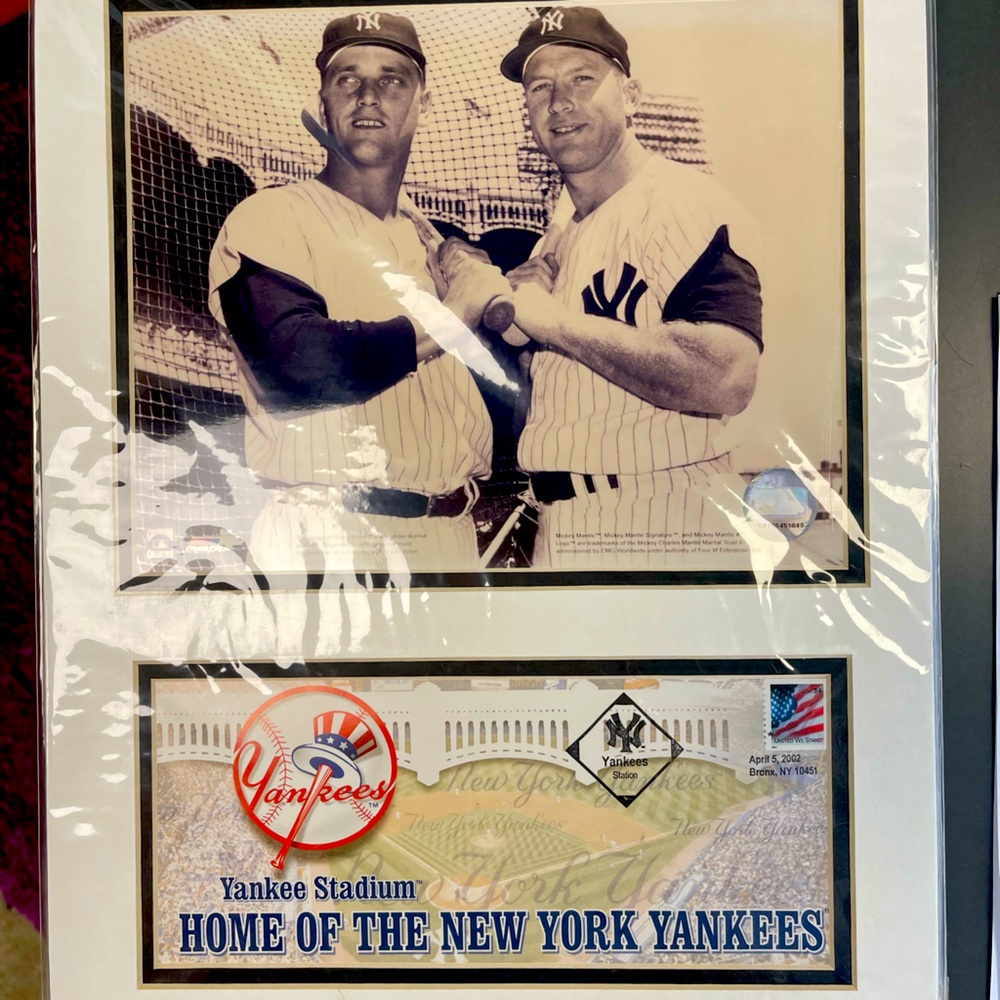 Baseball USPS YANKEES stamp and envelope matted photo